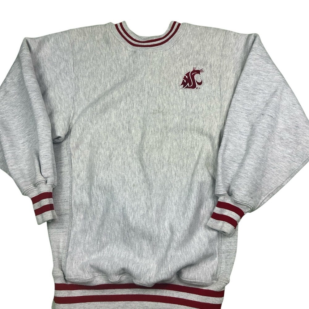 Vintage Washington State Cougars 90s reverse weave style ringer crewneck USA